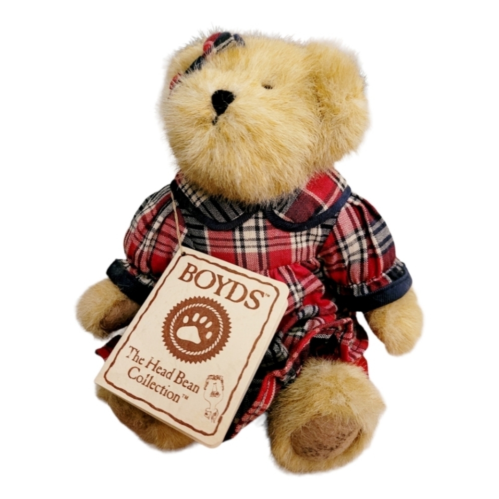 Boyds Bear " Mary Ann Bearican" The Head Bean Collection Vintage 1988 Singned